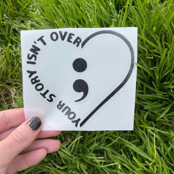 Your Story Isn’t Over Heart Car Decal | Vinyl Decal - Picture 2 of 7
